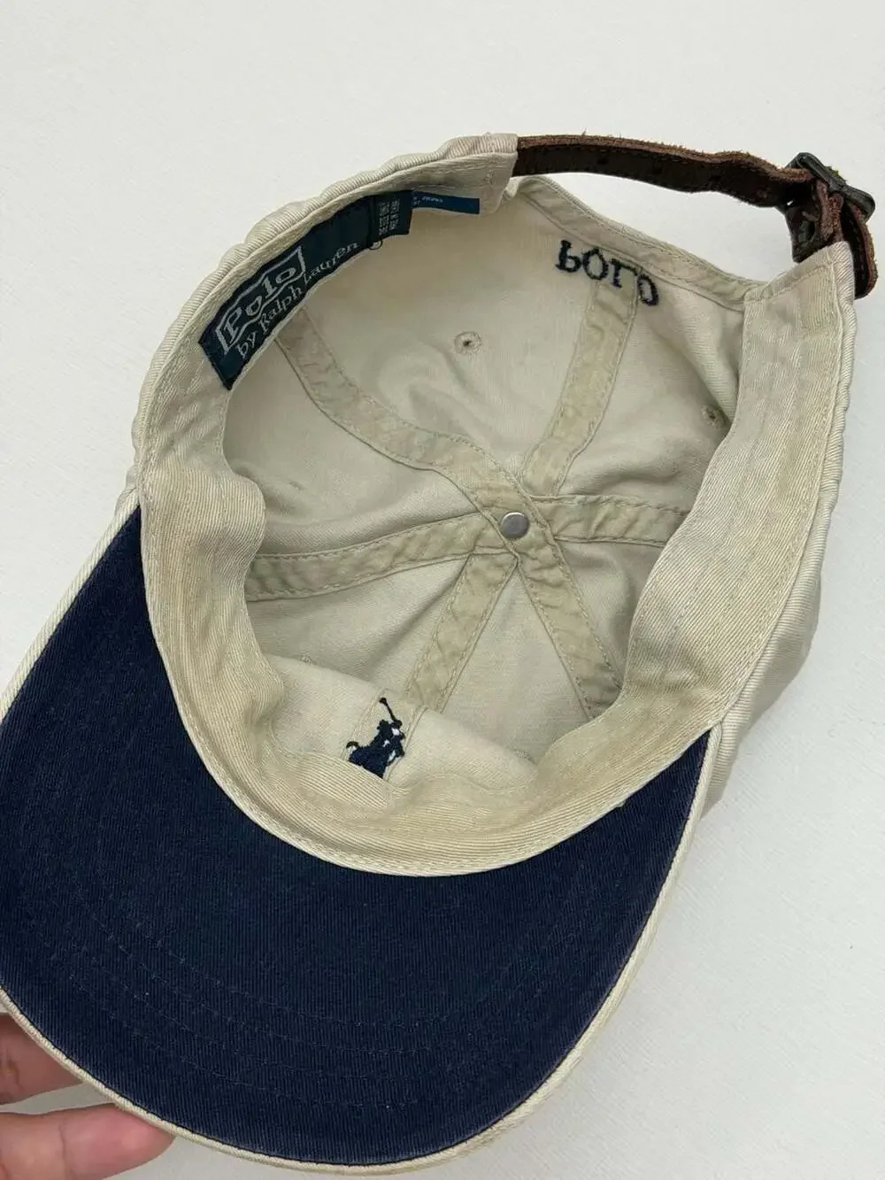 Vintage Polo Ralph Lauren Classic Adjustable Leather Strap Hat